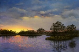 "Dreamport Glow" - 9 x 12 canson velvet black