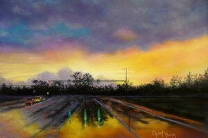"Lumen Essence" - 9 x 12 soft pastel on black Pastelmat